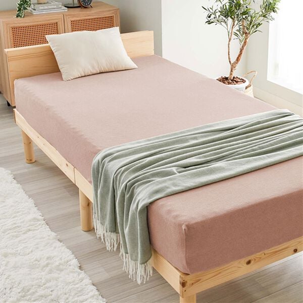 iellio（イエリオ）の「タオル地綿１００％フィットシーツ＜ベッドシーツ・敷布団カバー・ボックスシーツ・のびのび・ぴったり＞（敷布団カバー・シーツ）」｜ピンクグレー