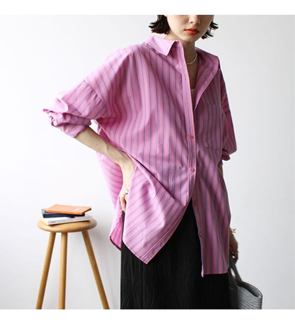 GeeRA（ジーラ）の「アソート柄オーバーサイズシャツ（シャツ）」｜詳細画像