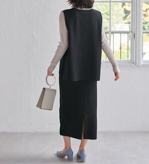 RANAN（ラナン）の「ニットベストセットアップ（ロングスカート）」｜ブラック