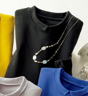 ルフラン（ルフラン）の「抗菌防臭衿つきコットン１００％プルオーバー（カットソー）」｜チャコール