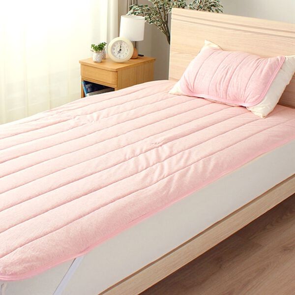 「冷感綿１００％ニット素材の敷パッド・枕パッド＜接触冷感敷きパッド・洗える＞（敷パッド）」｜詳細画像