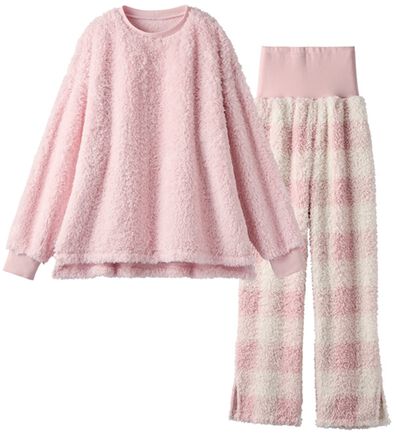 YU'NOW（ユナウ）の「【上下２点セット】モールニット風ハラマキパジャマ（パジャマ・ルームウェア）」