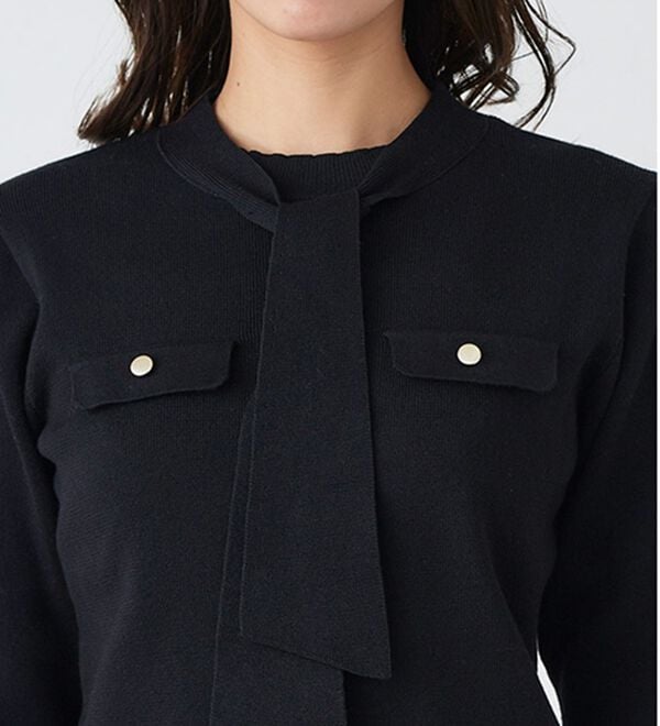 Pierrot（ピエロ）の「ボウタイポケットニット（ニット・セーター）」｜詳細画像