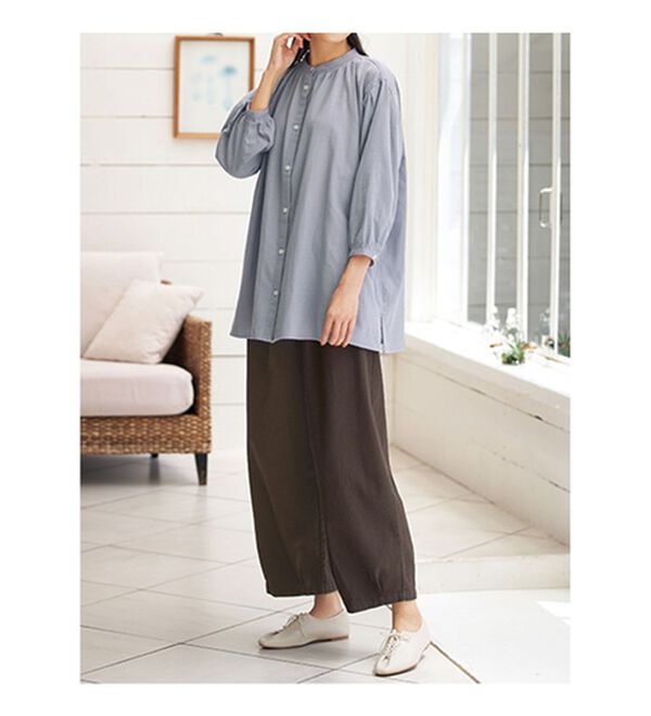 BELLUNA（ベルーナ）の「綿１００％やわらかチノゆったりパンツ（ワイドパンツ・ガウチョ）」｜詳細画像