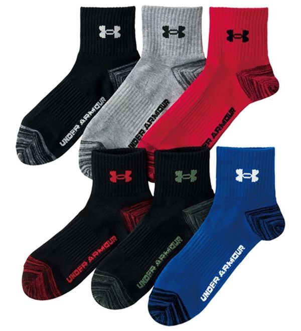 「【６足組】＜アンダーアーマー＞スポーティ切替デザインソックス（メンズ靴下・タイツ）」｜6足組