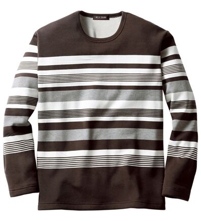 「裏ベロアボーダートレーナー（メンズトレーナー）」