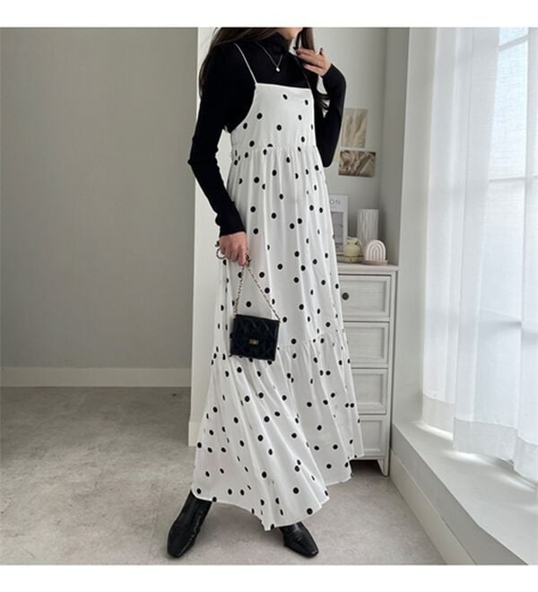 GeeRA（ジーラ）の「ドット柄キャミワンピース（その他ワンピース）」｜詳細画像