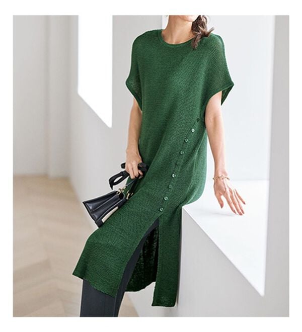 BELLUNA（ベルーナ）の「夏のレイヤードを楽しむサマーニットチュニック（チュニックワンピース）」｜詳細画像