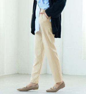 RANAN（ラナン）の「あったか！裏起毛美脚シルエットタックパンツ（フルレングスパンツ）」｜アイボリー