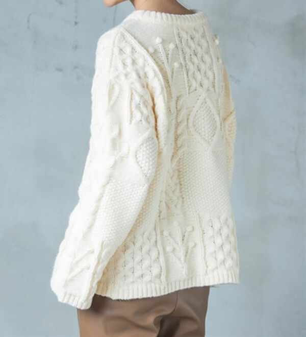 RANAN（ラナン）の「パッチワークケーブル編ニット（ニット・セーター）」｜詳細画像