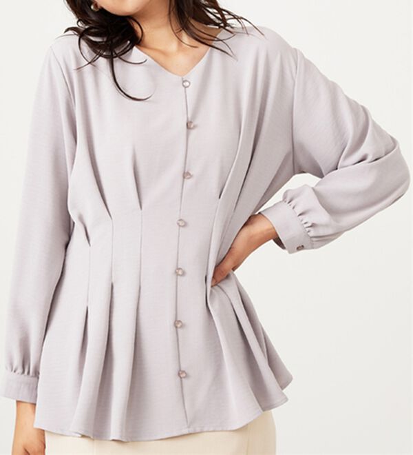 BELLUNA（ベルーナ）の「【接触冷感/UV対策】機能付！ウエストタックブラウス（ブラウス）」｜詳細画像