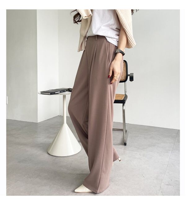 GeeRA（ジーラ）の「美脚魅せタックワイドスラックスパンツ（ワイドパンツ・ガウチョ）」｜詳細画像