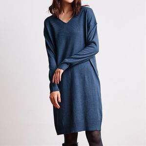 RANAN（ラナン）の「カシミヤタッチニットワンピース（ニットワンピース）」｜ダスティーブルー