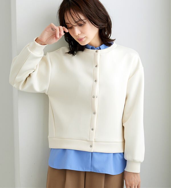 BELLUNA（ベルーナ）の「きれい見えスナップボタンカーディガン（ニットカーディガン）」｜詳細画像