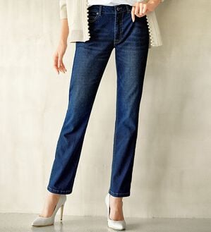 BELLUNA（ベルーナ）の「【暖かデニム】ふんわり裏起毛ストレッチスリムジーンズ（フルレングスパンツ）」｜詳細画像