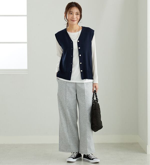 「金ボタン使いニットベスト（ベスト）」｜詳細画像