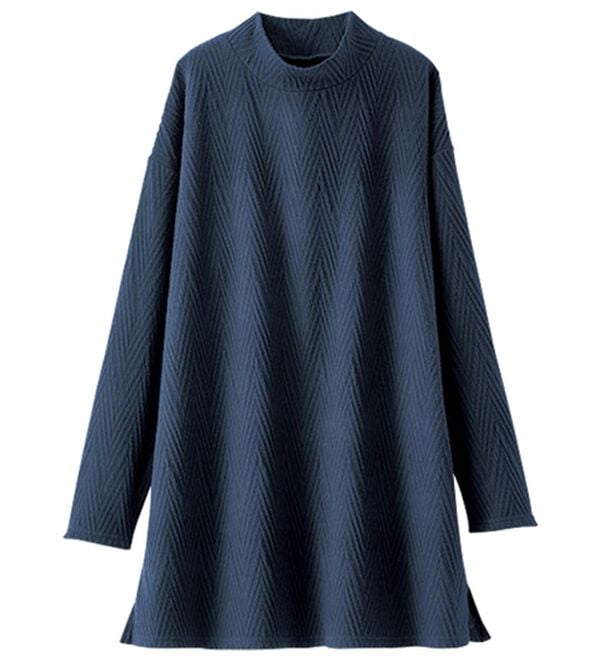 BELLUNA（ベルーナ）の「ふんわりジャカード素材ハイネックチュニック（チュニック）」｜詳細画像