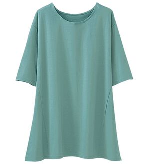 BELLUNA（ベルーナ）の「綿１００％抗菌防臭汗ジミ対策チュニック（チュニック）」｜ターコイズグリーン