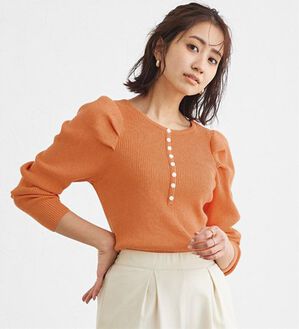 Pierrot（ピエロ）の「ボリュームスリーブリブニット（ニット・セーター）」｜詳細画像