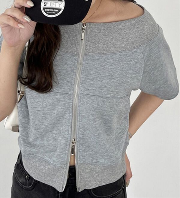 GeeRA（ジーラ）の「ＺＩＰオフショルカットソー（カットソー）」｜詳細画像