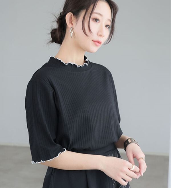 A HAPPY MARILYN（アハッピーマリリン）の「【Ｌ～８Ｌ】綿タッチで極上の着心地、選べるテレコリブトップス。（カットソー）」｜詳細画像