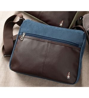 「＜ハッシュパピー＞大人に似合う帆布ショルダー（メンズショルダーバッグ）」｜ネイビー