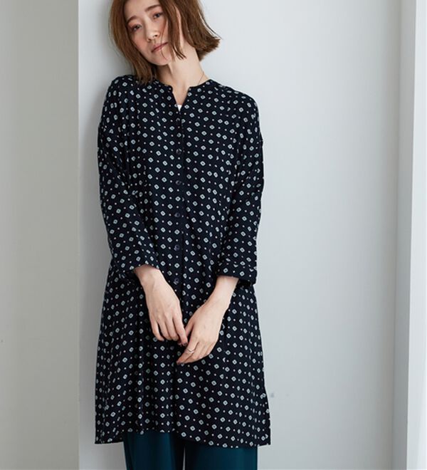 BELLUNA（ベルーナ）の「【接触冷感】レーヨン素材ウエストタック使いワンピース（その他ワンピース）」｜詳細画像