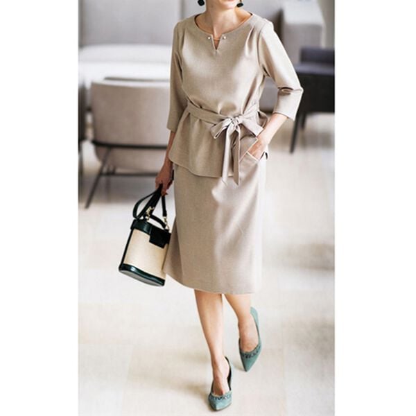 RANAN（ラナン）の「洗える！７分袖女っぷりセットアップ（スカートスーツ）」｜詳細画像