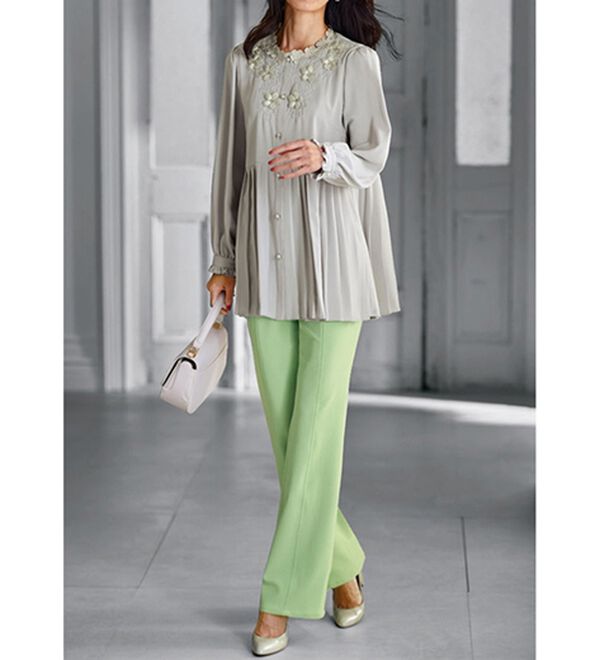 BELLUNA（ベルーナ）の「すっきり伸びる！ハイテンション美脚パンツ　ブーツカット（フルレングスパンツ）」｜詳細画像