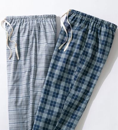 「【２本組】日本製ひんやり綿１００％播州織パジャマパンツ（メンズルームウェア）」