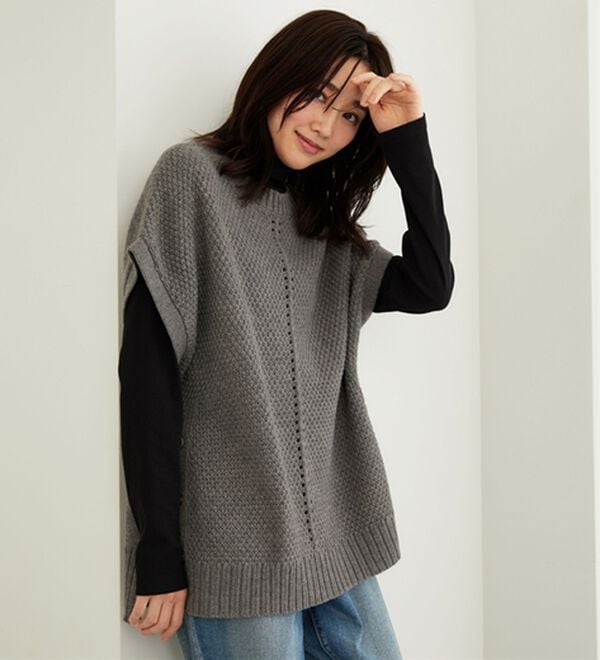 BELLUNA（ベルーナ）の「素肌想いの綿１００％シアープルオーバー（カットソー）」｜詳細画像