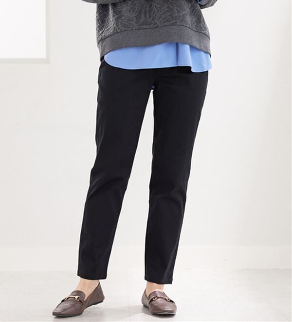 BELLUNA（ベルーナ）の「サラリ快適！蓄熱綿サテンストレッチカラーパンツ（フルレングスパンツ）」｜詳細画像