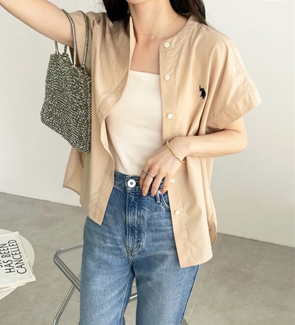 GeeRA（ジーラ）の「【ＵＳ．ＰＯＬＯ．ＡＳＳＮ】フレンチスリーブシャツ（シャツ）」｜詳細画像