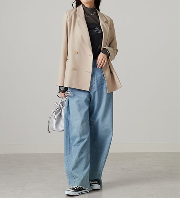 BELLUNA（ベルーナ）の「【重ね着インナー】シアー素材ハイネックインナープルオーバー（カットソー）」｜詳細画像