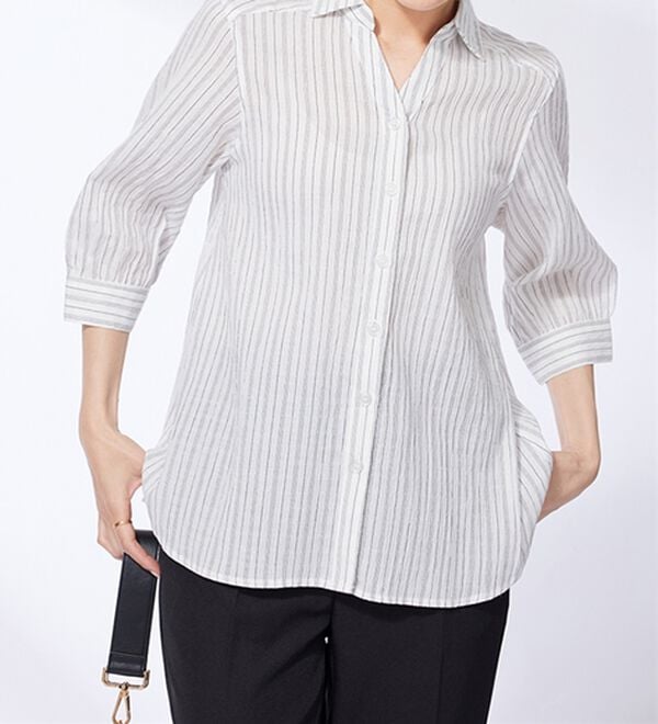 BELLUNA（ベルーナ）の「スキッパー衿ぽこぽこ素材ブラウス（ブラウス）」｜詳細画像