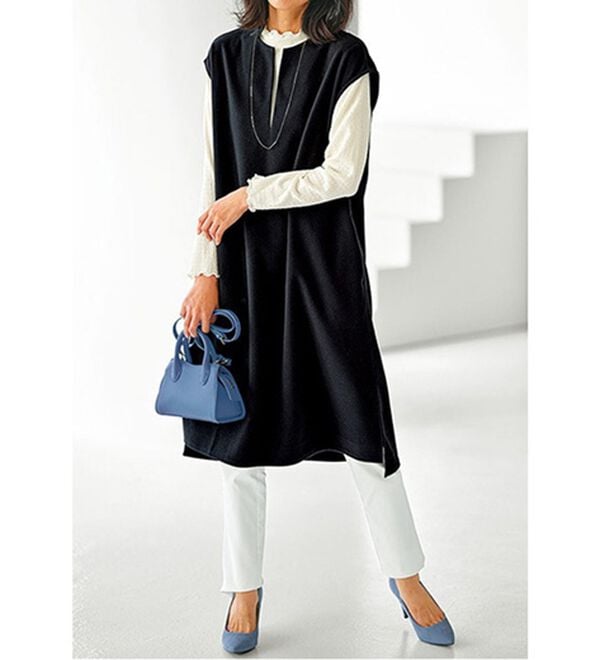 BELLUNA（ベルーナ）の「ウール調素材キーネックワンピース（その他ワンピース）」｜詳細画像