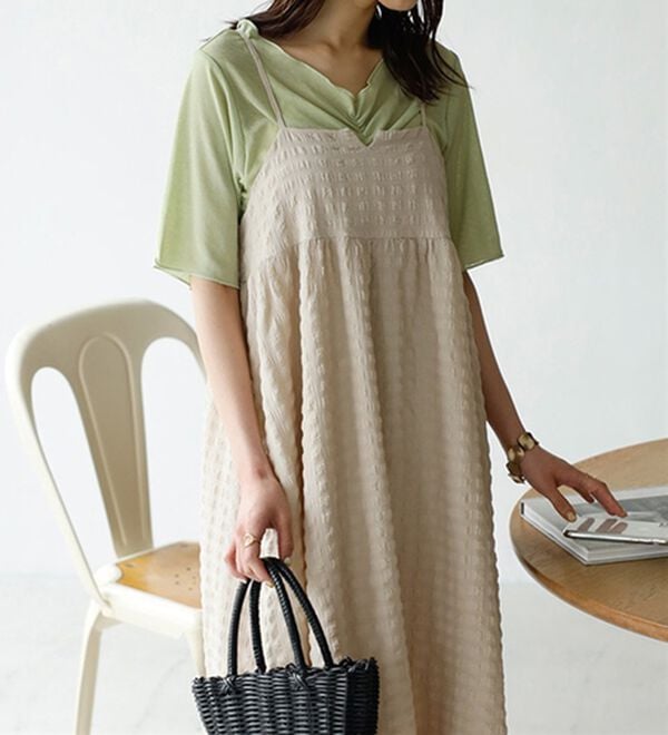 GeeRA（ジーラ）の「ぽこぽこエンボス素材キャミワンピース（その他ワンピース）」｜詳細画像