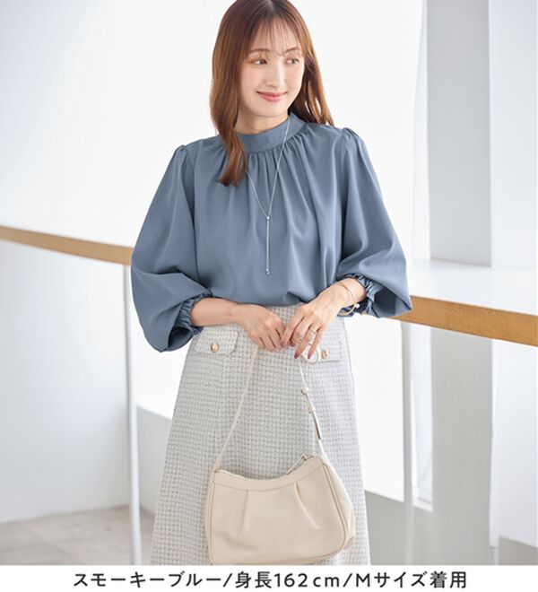 alotta（アロッタ）の「ボリューム袖上品とろみブラウス（ブラウス）」｜詳細画像