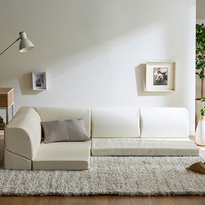 iellio（イエリオ）の「フロアコーナーソファ３点セット（ソファ）」｜ホワイトレザー調