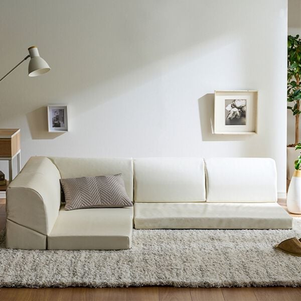 iellio（イエリオ）の「フロアコーナーソファ３点セット（ソファ）」｜ホワイトレザー調