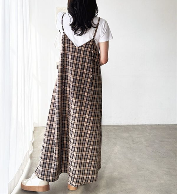 GeeRA（ジーラ）の「チェックフレアーキャミワンピース（その他ワンピース）」｜詳細画像