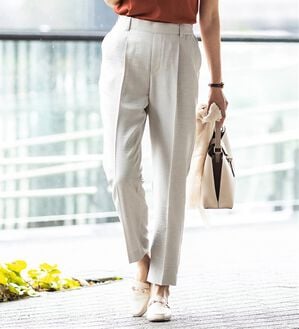 BELLUNA（ベルーナ）の「ヒンヤリ爽快！麻調ビンテージテーパードパンツ（テーパードパンツ）」｜サンドベージュ2