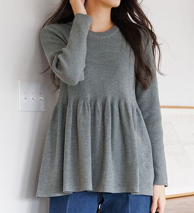 RANAN（ラナン）の「リブ切替ペプラムニット（ニット・セーター）」