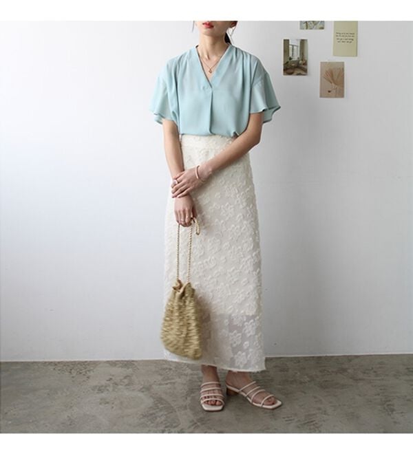 GeeRA（ジーラ）の「【再入荷】サラサラ涼しい！着やせも叶うフレアー袖ブラウス（ブラウス）」｜詳細画像