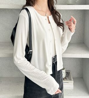 GeeRA（ジーラ）の「接触冷感リブショートカーデ（その他カーディガン）」｜詳細画像