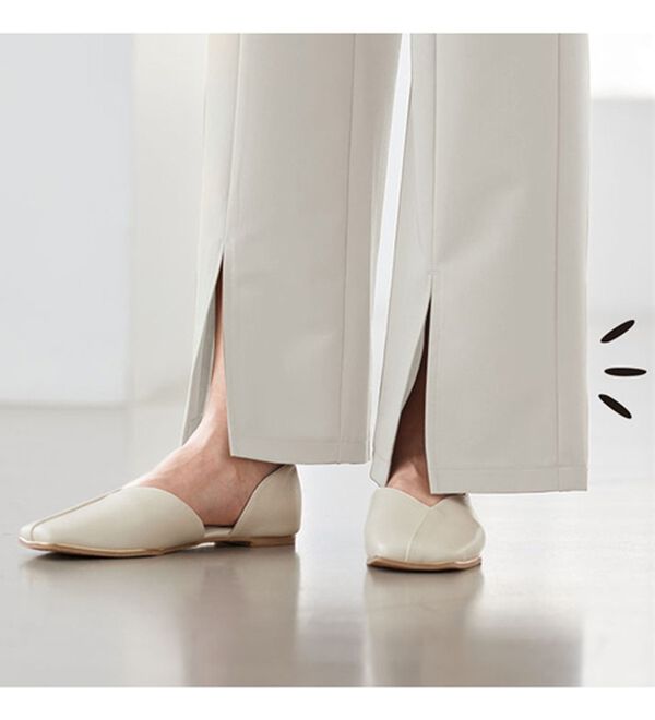 BELLUNA（ベルーナ）の「錯覚美脚！裾スリットセミワイドパンツ（フルレングスパンツ）」｜詳細画像