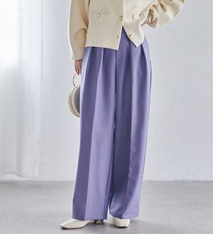 RANAN（ラナン）の「ウール調２タックワイドパンツ（フルレングスパンツ）」｜パープル