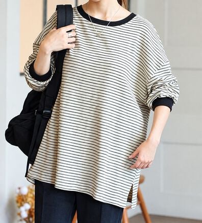 A HAPPY MARILYN（アハッピーマリリン）の「【大きいサイズ】【Ｌ～８Ｌ】綿１００％！楽にのびるゆったりプルオーバー（Tシャツ）」