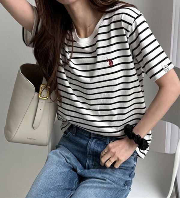 GeeRA（ジーラ）の「【ＵＳ．ＰＯＬＯ．ＡＳＳＮ】接触冷感ワンポイント刺繍Ｔシャツ（Tシャツ）」｜詳細画像