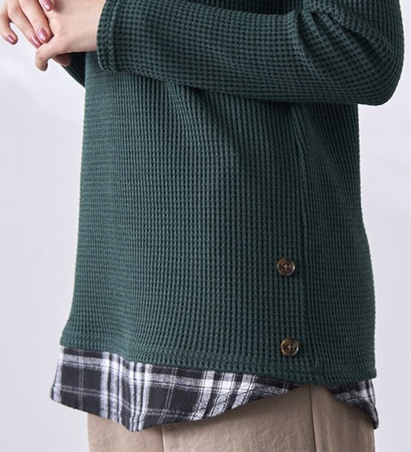 BELLUNA（ベルーナ）の「異素材重ね着風チュニック（チュニック）」｜詳細画像